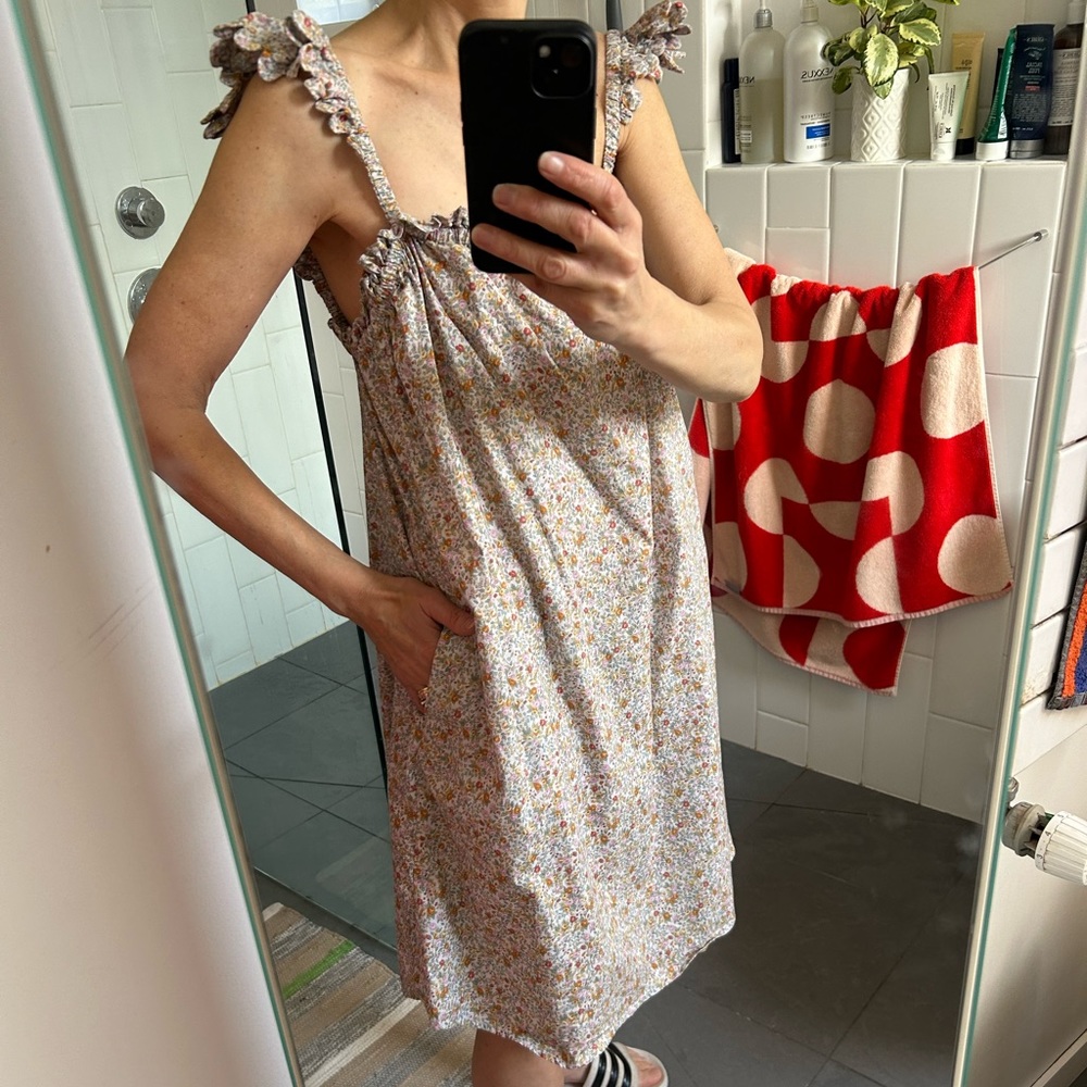 ETC Cotton Floral Sundress with Ruffled Straps